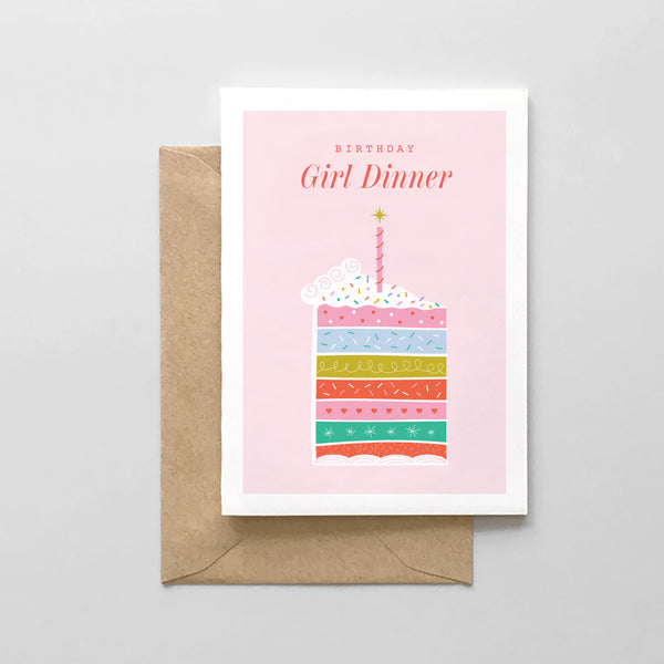 Birthday Girl Dinner - Birthday Card