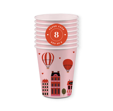 Paper Cups - Paris Valentine's Day Design