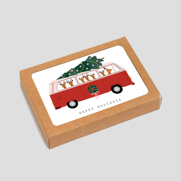 Happy Holidays Camper - Boxed Set of 6 Cards