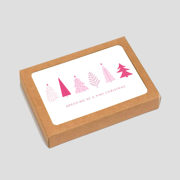 Dreaming of a Pink Christmas - Boxed Set of 6 Cards
