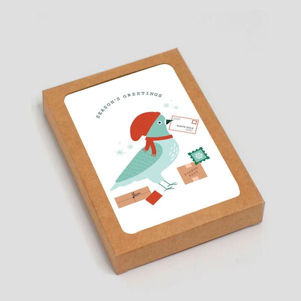 Season's Greetings Pigeon Design: Boxed Set of 6