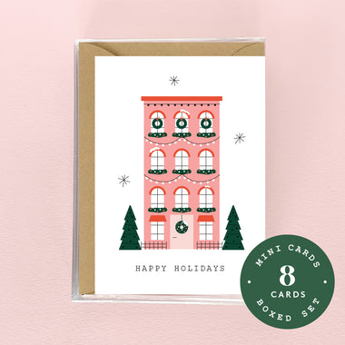Happy Holidays Brownstone Mini Set - 8 Cards