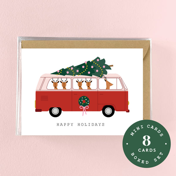 Happy Holidays Volkswagon Mini Set - 8 Cards