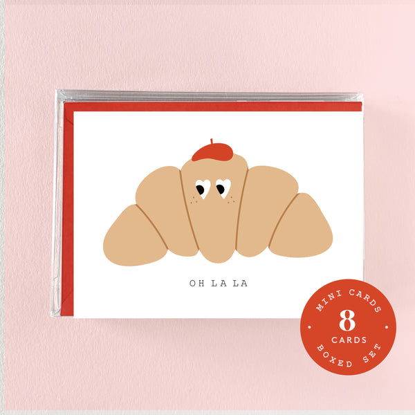 Mini Boxed Set - Oh La La - Croissant Design-  8 Cards