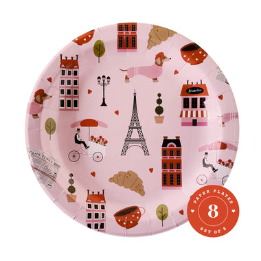 Paper Plates - Paris Valentine's Day Design