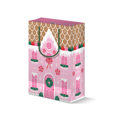 Pink Gingerbread House - Gift Bag