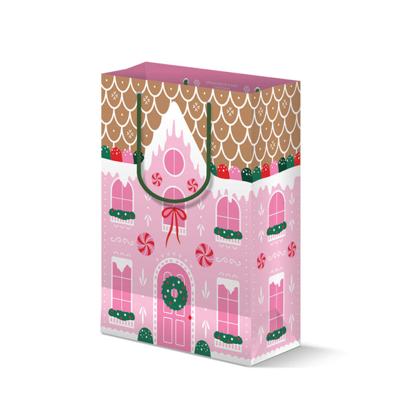 Pink Gingerbread House - Gift Bag