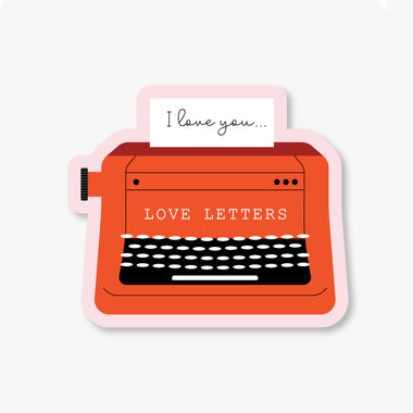 Red Typewriter - Vinyl Sticker