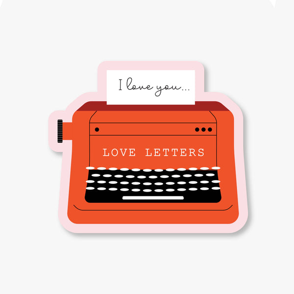 Red Typewriter - Vinyl Sticker