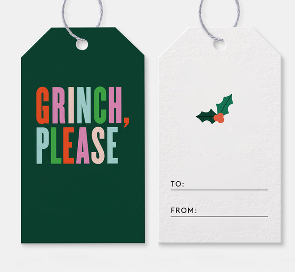 Grinch Please Gift Tags - Set of 10 Tags