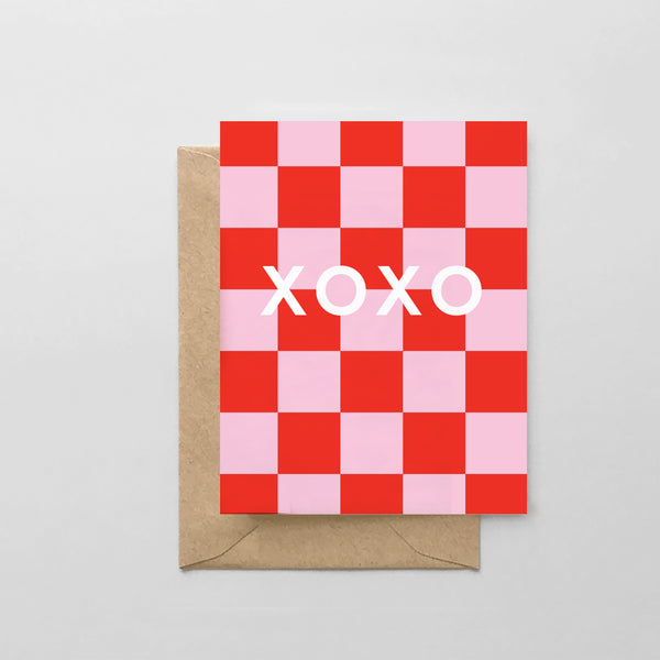 XOXO Check - A2 Greeting Card