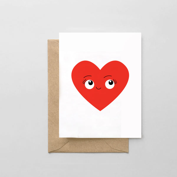 Heart Smiley Face - A2 Greeting Card