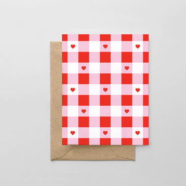 Plaid Heart Pattern - A2 Greeting Card