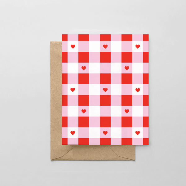 Plaid Heart Pattern - A2 Greeting Card