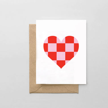 Heart Check Pattern - A2 Greeting Card