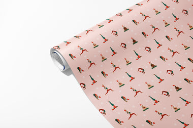 Pink Yoga Holiday Wrapping Paper