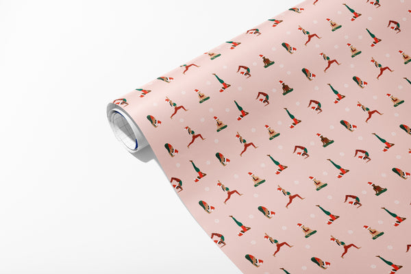 Pink Yoga Holiday Wrapping Paper