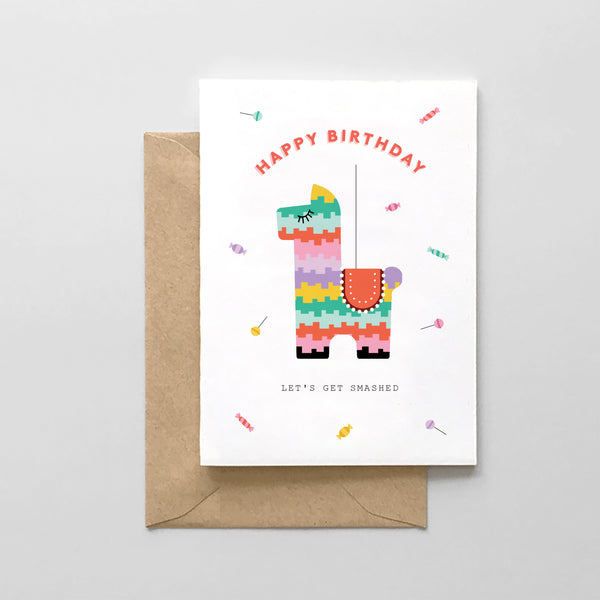Let's Get Smashed! Happy Birthday Pinata Design