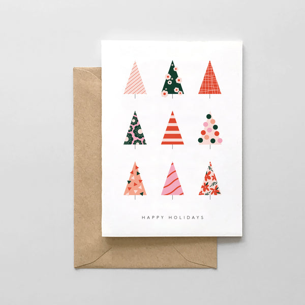 Happy Holidays Modern Christmas Tree Design
