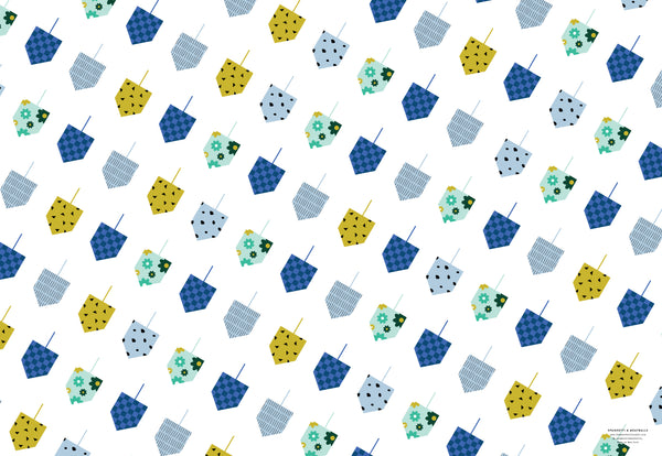 Graphic Dreidels - Hanukkah Wrapping Paper