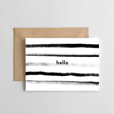 Hello Black & White Watercolor